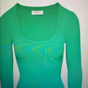 Bavarian Formarib scoop neck long sleeve bodysuit in nature green